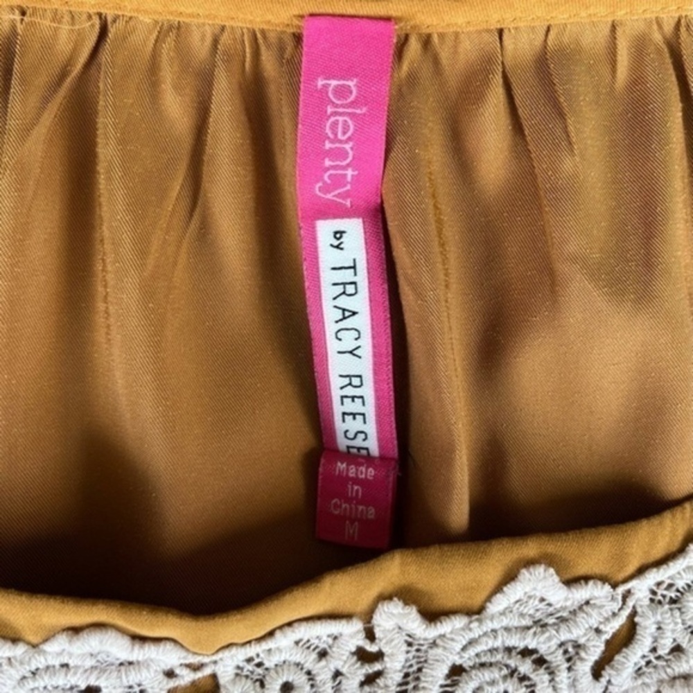 Anthropologie Plenty by Tracy Reese Embroidered Rosette Yellow Mini Dress 👗 - Picture 8 of 9
